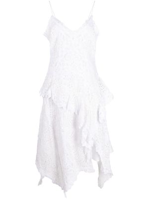 Polo Ralph Lauren Battenberg-lace linen asymmetric dress - White