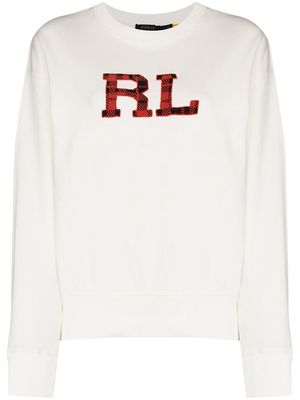 Polo Ralph Lauren beaded logo cotton sweatshirt - White
