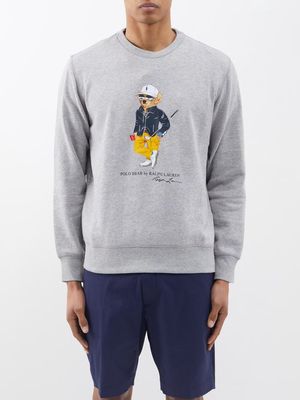 Polo Ralph Lauren - Bear-print Cotton-blend Sweatshirt - Mens - Heather Grey
