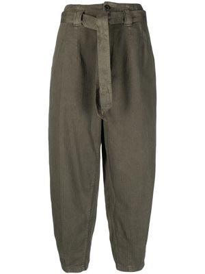 Polo Ralph Lauren belted cotton tapered trousers - Green
