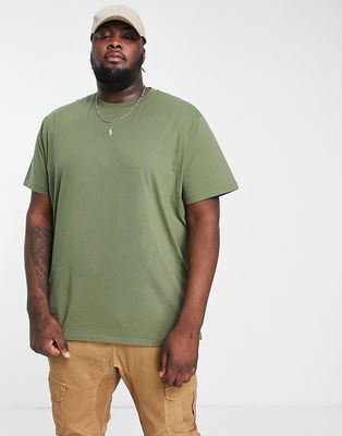 Polo Ralph Lauren Big & Tall central icon logo T-shirt in olive green