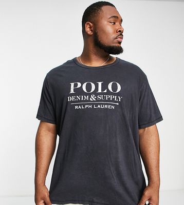 Polo Ralph Lauren Big & Tall denim logo T-shirt in black
