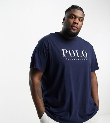 Polo Ralph Lauren Big & Tall front logo T-shirt custom fit in navy