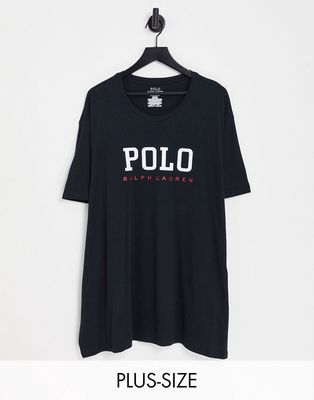 Polo Ralph Lauren Big & Tall lounge T-shirt with chest text logo in black