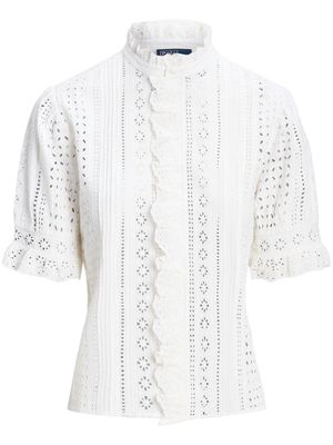 Polo Ralph Lauren broderie-anglaise cotton blouse - White