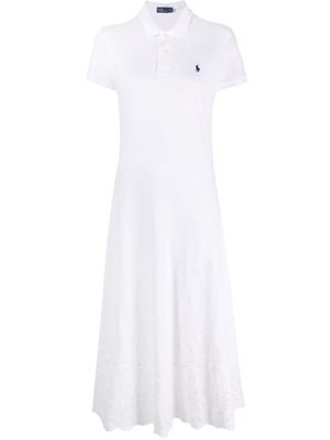 Polo Ralph Lauren broderie-detail midi dress - White