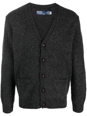 Polo Ralph Lauren brushed-effect V-neck wool-blend cardigan - Grey