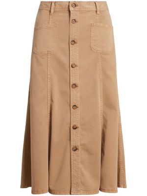 Polo Ralph Lauren button-fastening cotton-blend skirt - Neutrals