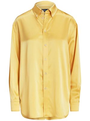 Polo Ralph Lauren button-up silk-satin shirt - Yellow