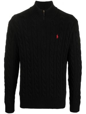 Polo Ralph Lauren cable-knit half-zip jumper - Black