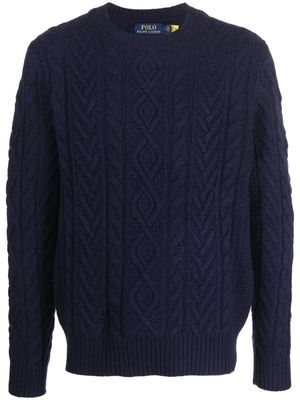 POLO RALPH LAUREN cable-knit long-sleeve jumper - Blue