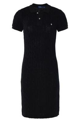Polo Ralph Lauren Cable Knit Polo Dress in Polo Black