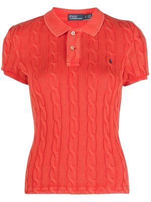 Polo Ralph Lauren cable-knit polo shirt - Red