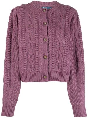 Polo Ralph Lauren cable-knit round-neck cardigan - Purple