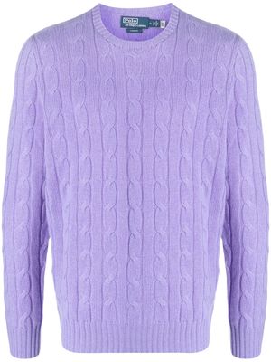 Polo Ralph Lauren cable-knit round-neck jumper - Purple