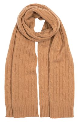 Polo Ralph Lauren Cable Stitch Cashmere Scarf in Collection Camel