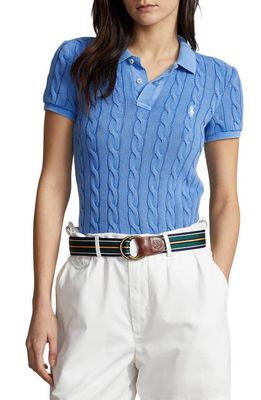 Polo Ralph Lauren Cable Stitch Polo in Colby Blue