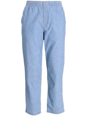 Polo Ralph Lauren chambray-effect tapered cotton trousers - Blue