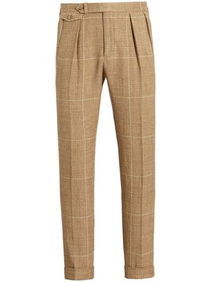 Polo Ralph Lauren check-pattern plated tailored trousers - Neutrals