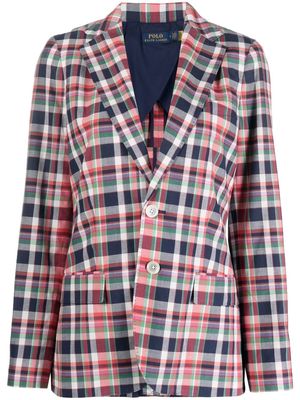 Polo Ralph Lauren check-pattern single-breasted blazer - Pink