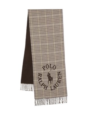 Polo Ralph Lauren checked branded scarf - Neutrals
