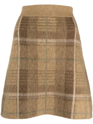 Polo Ralph Lauren checked intarsia-knit skirt - Neutrals