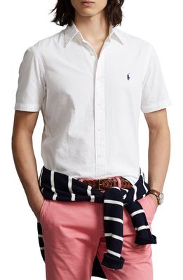 Polo Ralph Lauren Classic Fit Cotton Seersucker Button-Down Shirt in White
