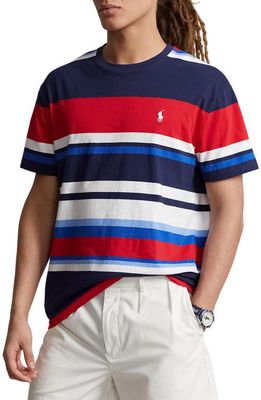 Polo Ralph Lauren Classic Fit Stripe Cotton Jersey T-Shirt in Red