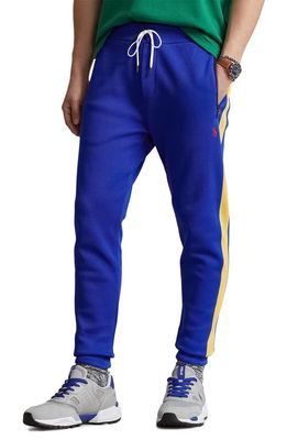 Polo Ralph Lauren Colorblock Logo Embroidered Mesh Track Pants in Pacific Royal Multi