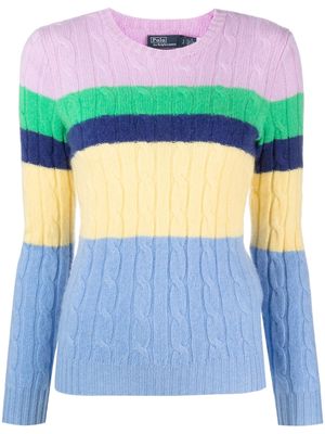 Polo Ralph Lauren colour-block cable-knit jumper - Blue