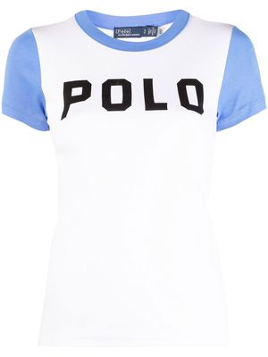 Polo Ralph Lauren colour-block cotton T-shirt - White