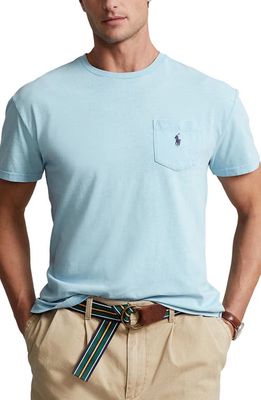 Polo Ralph Lauren Cotton Linen Pocket T-Shirt in Powder Blue