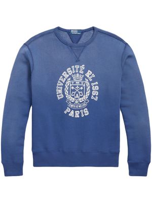 Polo Ralph Lauren crest-print jersey sweatshirt - Blue