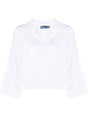 Polo Ralph Lauren cropped linen blouse - White