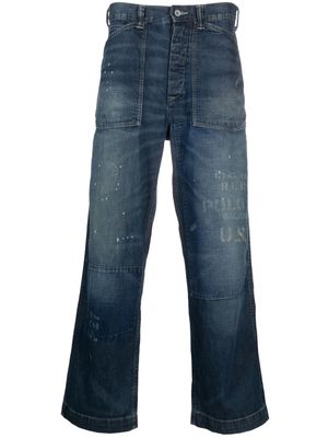 Polo Ralph Lauren distressed-finish wide-leg jeans - Blue