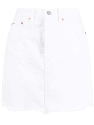 Polo Ralph Lauren distressed hem short denim skirt - White