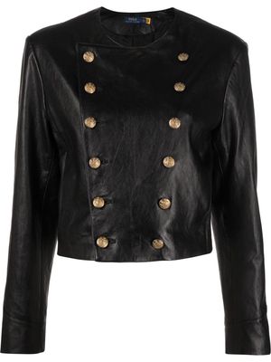 Polo Ralph Lauren double-breasted leather jacket - Black