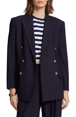 Polo Ralph Lauren Double Breasted Stretch Wool Jacket in Navy