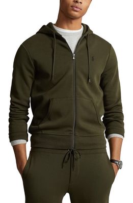 Polo Ralph Lauren Double Knit Zip-Up Hoodie in Company Olive