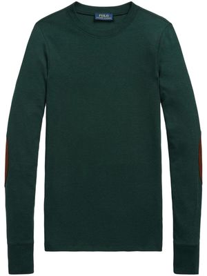 Polo Ralph Lauren elbow-patch crew-neck sweatshirt - Green