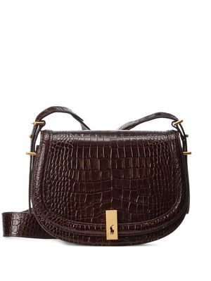 Polo Ralph Lauren embossed leather crossbody bag - Brown