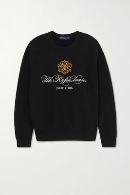 Polo Ralph Lauren - Embroidered Cotton-jersey Sweatshirt - Black