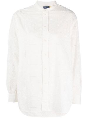 Polo Ralph Lauren embroidered cotton voile shirt - White