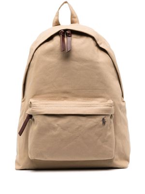 Polo Ralph Lauren embroidered-logo backpack - Neutrals