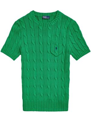 Polo Ralph Lauren embroidered-logo cable-knit T-shirt - Green
