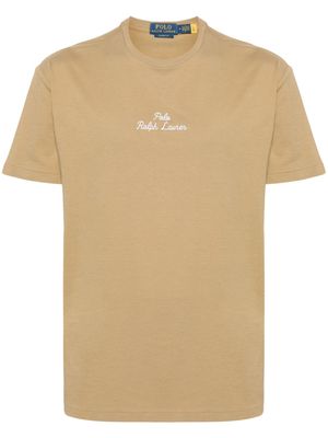 Polo Ralph Lauren embroidered-logo cotton T-shirt - Brown