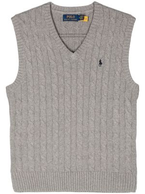 Polo Ralph Lauren embroidered-logo cotton vest - Grey