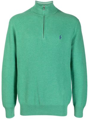 Polo Ralph Lauren embroidered-logo high neck sweater - Green