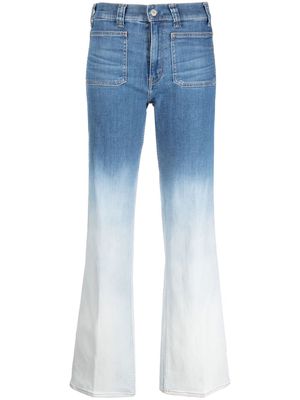 Polo Ralph Lauren embroidered-logo ombré Jenn flared jeans - Blue