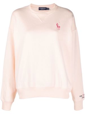 Polo Ralph Lauren embroidered-motif long-sleeve sweatshirt - Pink